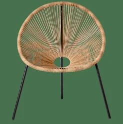 CASA ACAPULCO Chaise Lounge Noir, Naturel