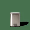 CASA ADELE Poubelle à Pédale 12l Argent