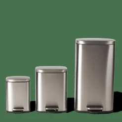 CASA ADELE Poubelle à Pédale 12l Argent