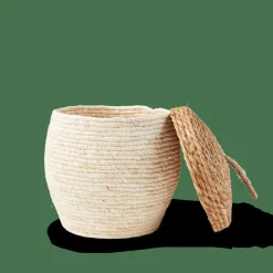 CASA ALVIN Panier De Rangement Avec Couvercle Brun, Naturel