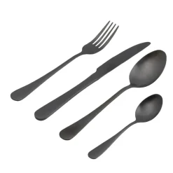 CASA AXELLE Couverts 16 Pièces Noir