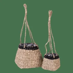 CASA BAKU Pot à Suspendre Noir, Naturel