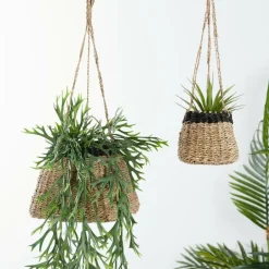 CASA BAKU Pot à Suspendre Noir, Naturel