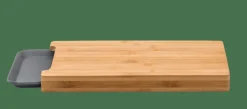 CASA BAMBOO Planche à Découper Avec Récipient Gris, Naturel