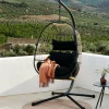 CASA BAZAI Chaise Suspendue Avec Support Noir