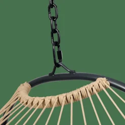 CASA BAZAI Chaise Suspendue Avec Support Noir