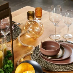 CASA BLOXEM Boule Déco Avec 21 LEDs Doré