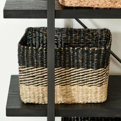 CASA BOBO Panier Tiroir Noir, Naturel