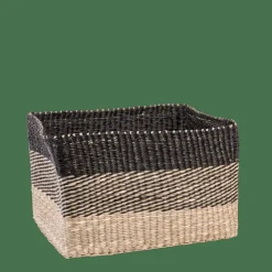 CASA BOBO Panier Tiroir Noir, Naturel