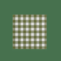 CASA CHECK GREEN Set De 20 Serviettes Vert