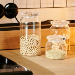 CASA CRYSTAL Pot à Provisions Avec Couvercle Transparent