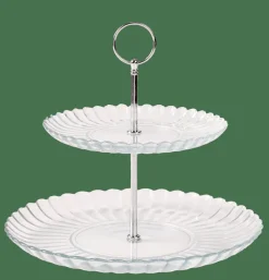 CASA DAHLITA Plat à Servir Avec 2 Niveaux Transparent
