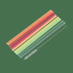 CASA ECO PARTY Pailles Avec Brosse Réutilisables Mélange De 5 Couleurs