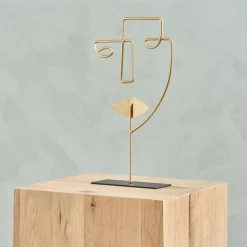 CASA FACE Décoration Sur Pied Doré