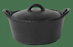 CASA FERO Pot Allant Au Four Avec Couvercle 40 CL Noir