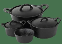 CASA FERO Pot Allant Au Four Avec Couvercle 40 CL Noir