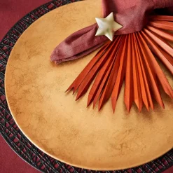 CASA GOLDFOIL Assiette Déco Doré