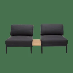 CASA HANNA Lounge Teck Fauteuil Noir