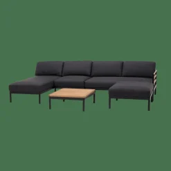 CASA HANNA Lounge Teck Fauteuil Noir