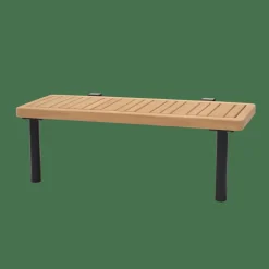 CASA HANNA Lounge Teck Table D'appoint Noir, Naturel