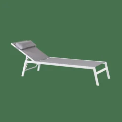 CASA HUGO Chaise Longue Blanc, Gris
