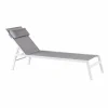 CASA HUGO Chaise Longue Set De 2 Blanc / Gris
