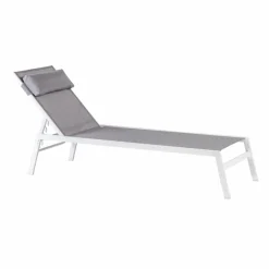 CASA HUGO Chaise Longue Set De 2 Blanc / Gris