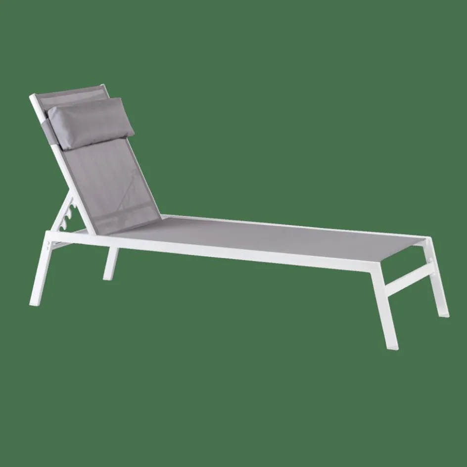 CASA HUGO Chaise Longue Set De 2 Blanc / Gris