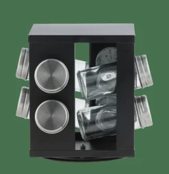 CASA INDUSTRIA Carrousel à épices 8 Récipients Noir