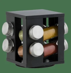 CASA INDUSTRIA Carrousel à épices 8 Récipients Noir