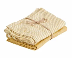 CASA LAURENT Torchon Set De 3 Brun