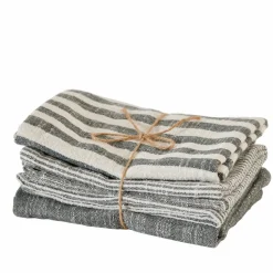 CASA LAURENT Torchon Set De 3 Brun