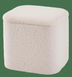 CASA LIAM Pouf Avec Rangement Blanc
