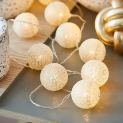 CASA LUIS Guirlande Lumineuse 10 Leds Doré