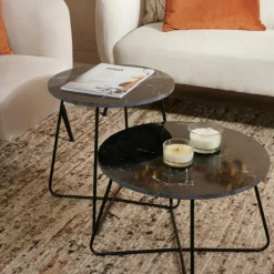CASA MARBO Table D'appoint Motif De Marbre