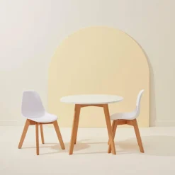 CASA MATHIAS Table Pour Enfants Avec 2 Chaises Natural/blanc