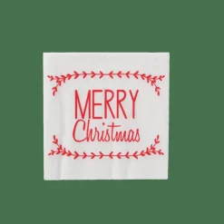 CASA MERRY CHRISTMAS Set De 20 Serviettes Rouge