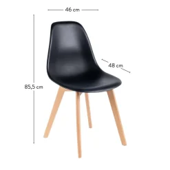 CASA NEW MATS Chaise De Salle à Manger Noir