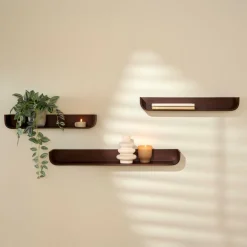 CASA NOMA Étagère à Suspendre S/3 Brun