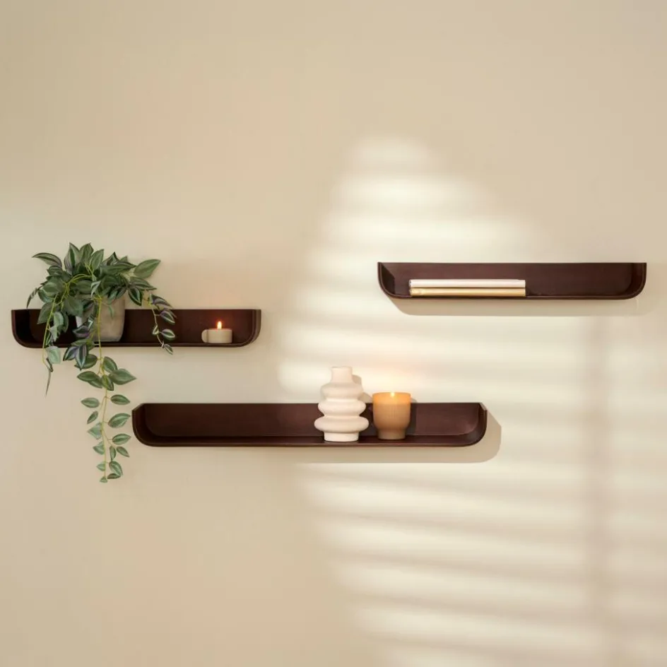 CASA NOMA Étagère à Suspendre S/3 Brun