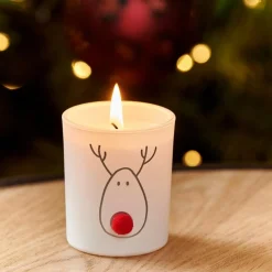 CASA NOSE Bougie Dans Un Verre Blanc, Rouge, Doré