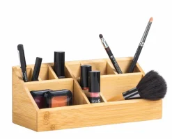 CASA ORGANOO Porte-cotons-tiges Transparent, Naturel