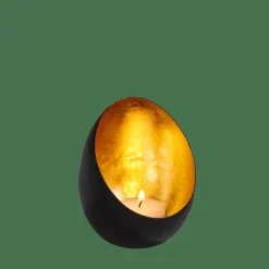 CASA ORION Support Bougie Chauffe-plat Noir