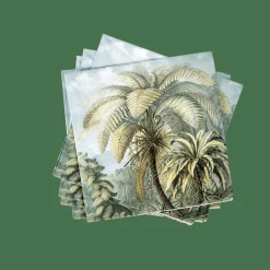CASA PALMEN Set De 20 Serviettes Vert