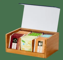 CASA PANDA Boîte à Thé 6 Compartiments Transparent, Naturel