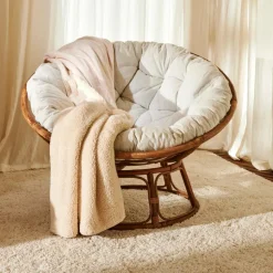 CASA PAPASAN Chaise Lounge Naturel, Blanc Cassé