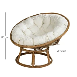 CASA PAPASAN Chaise Lounge Naturel, Blanc Cassé