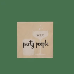 CASA PARTY PEOPLE Set De 20 Serviettes Beige