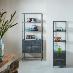 CASA PHARMA Étagère Murale Avec 4 Tiroirs Noir