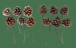 CASA PINECONE Pommes De Pin Set De 6 2 Couleurs Blanc, Argent